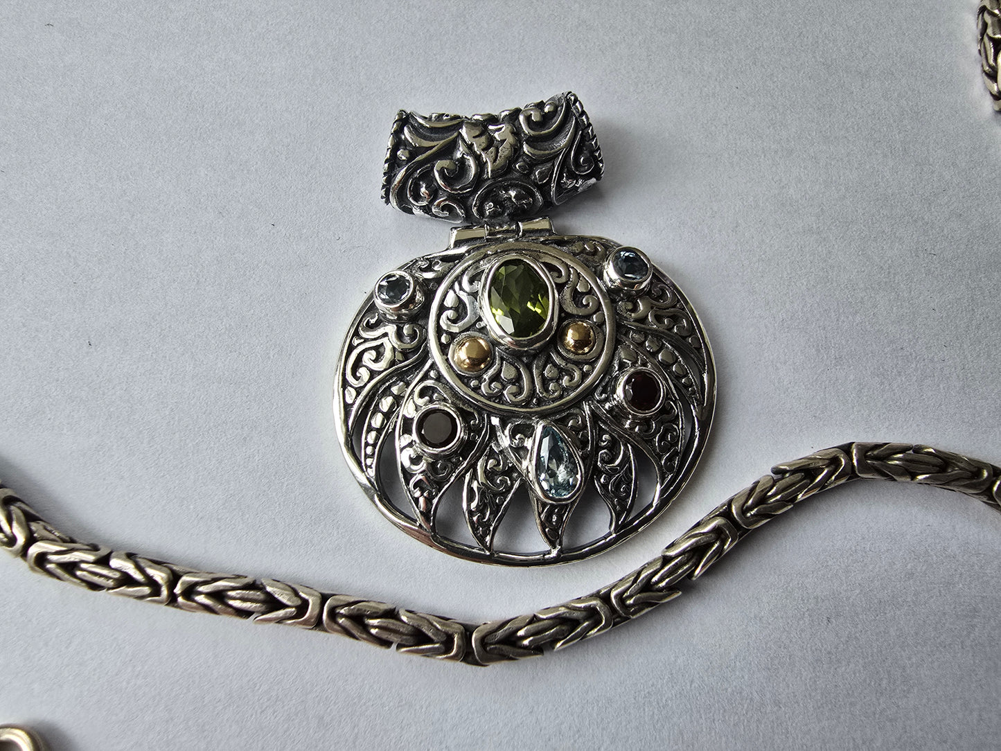 Multi-stones Round Pendant