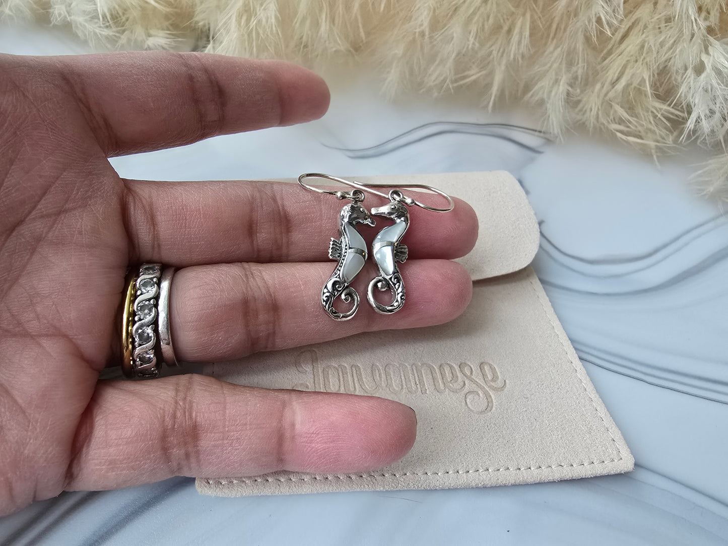 Seahorse Mother of Pearl Earings