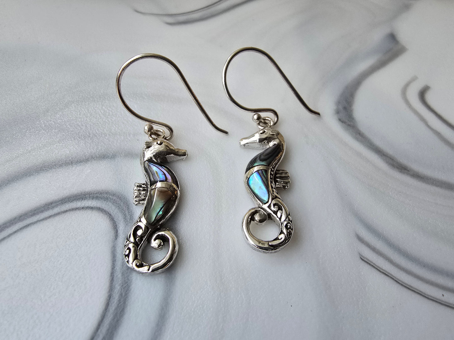 Seahorse Abalone Earings