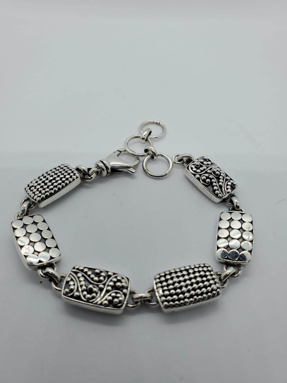 Rectangle Silver Beads Bracelet