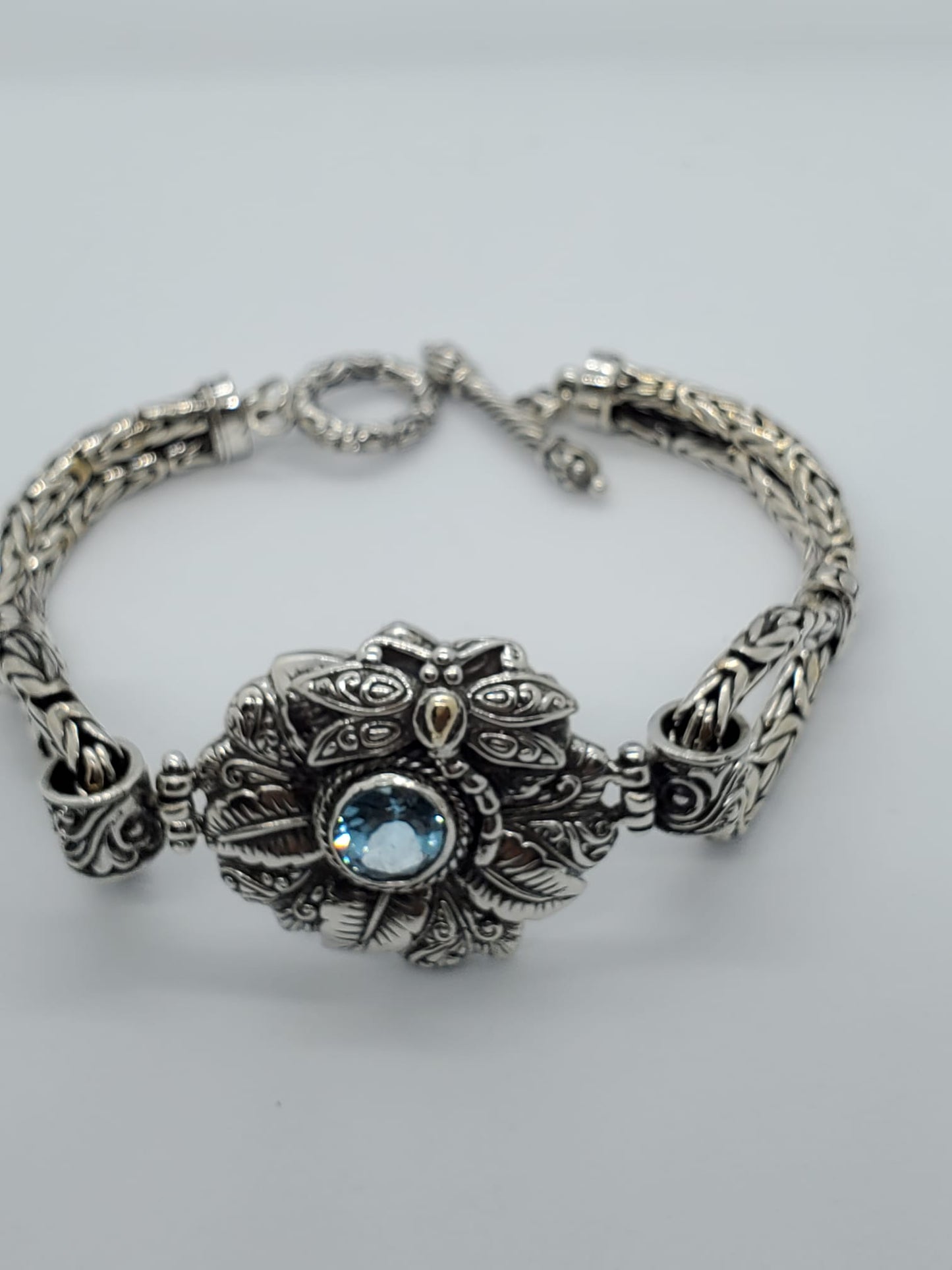 Aquamarine Carved Bracelet