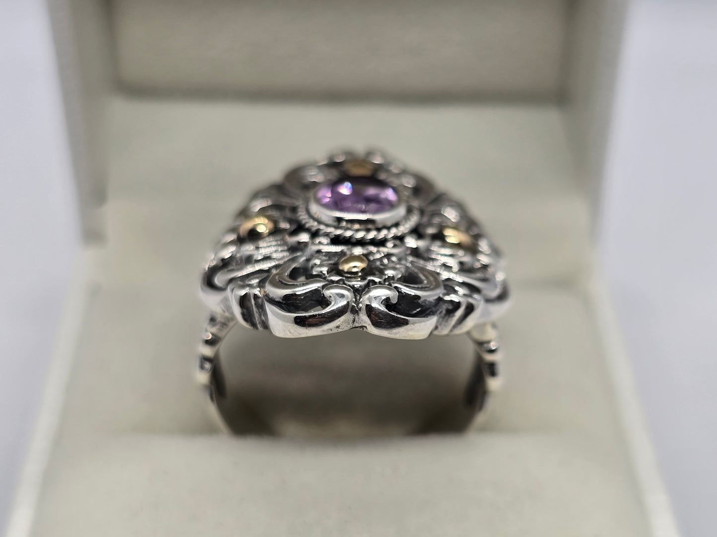 Cocktail Balinese Amethyst Ring