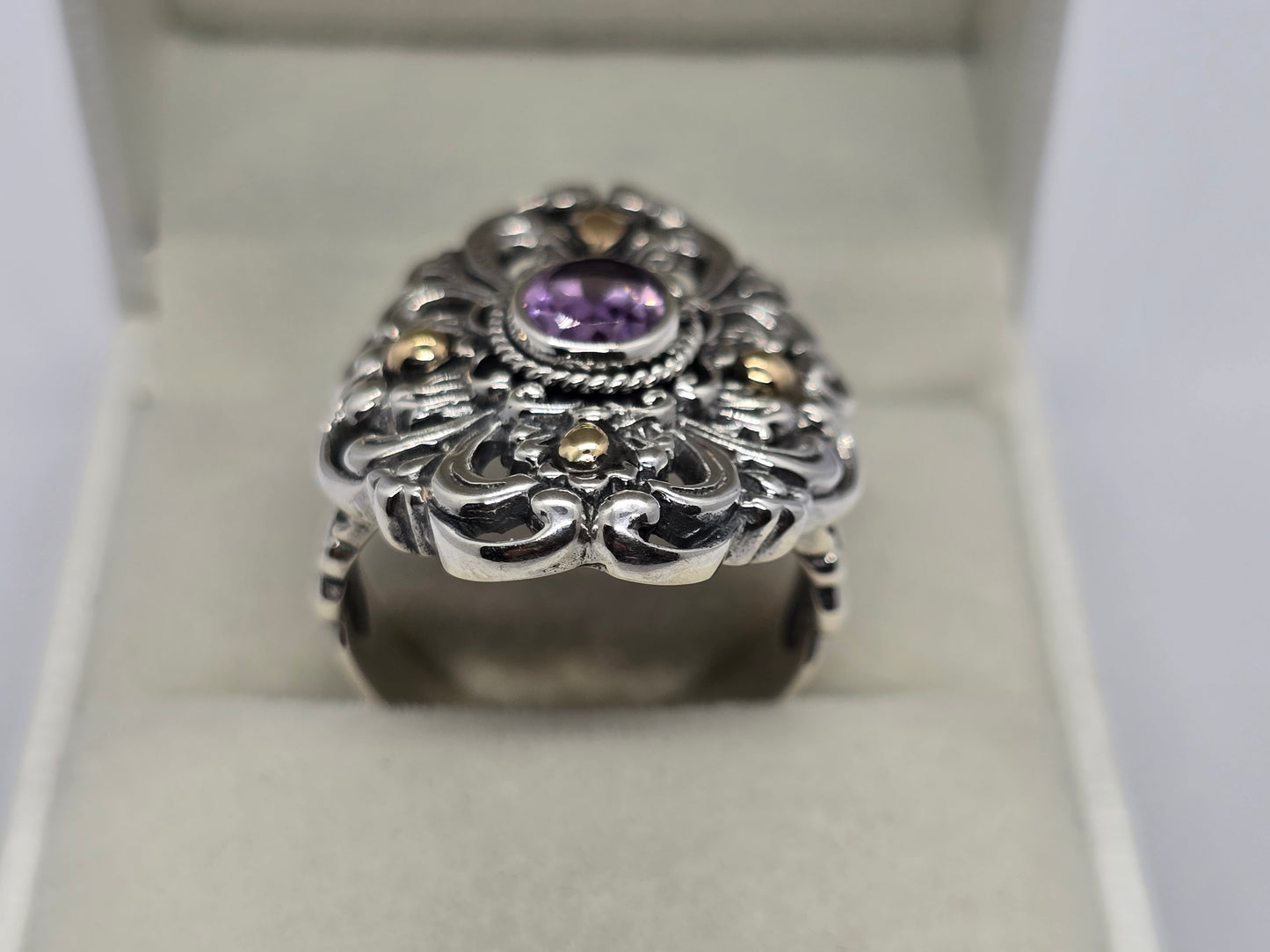 Cocktail Balinese Amethyst Ring