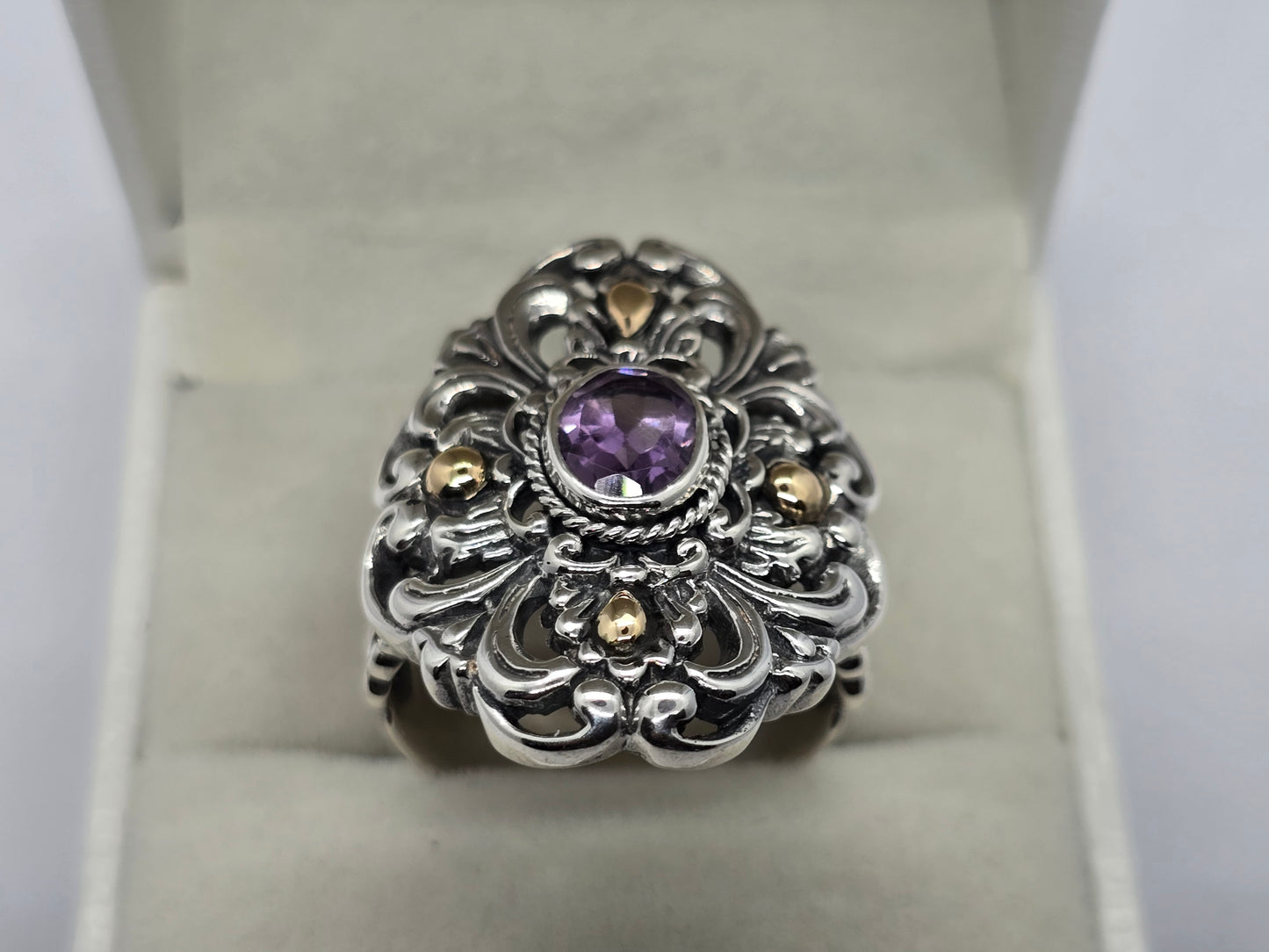 Cocktail Balinese Amethyst Ring
