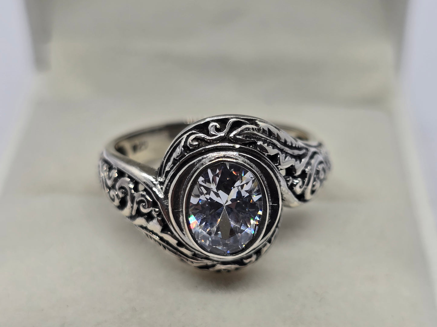 Clear Quartz Carved Ring
