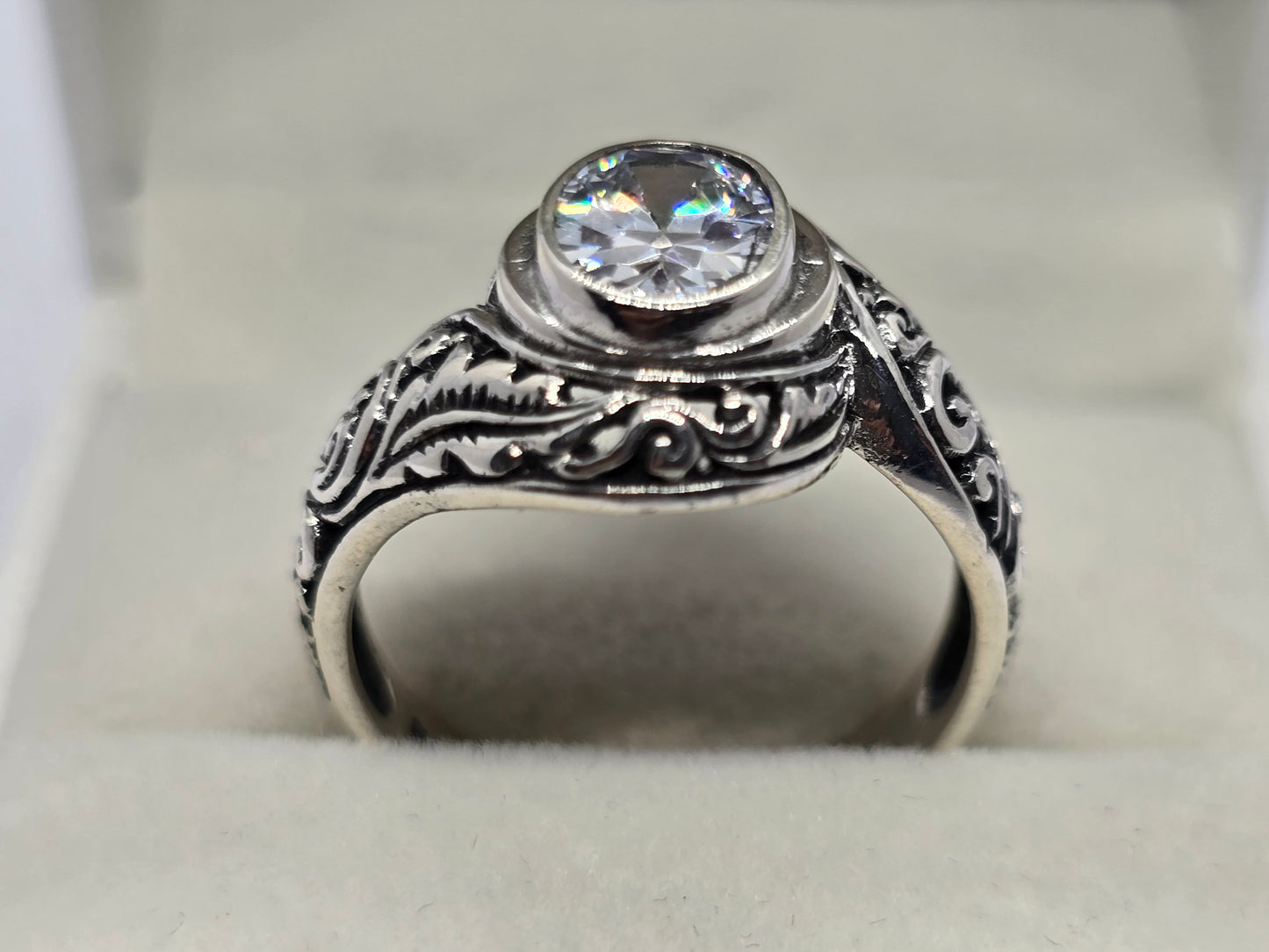 Clear Quartz Carved Ring